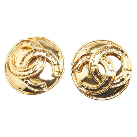 シャネル ココマーク ラウンド イヤリング ゴールド メッキ レディース CHANEL 【中古】