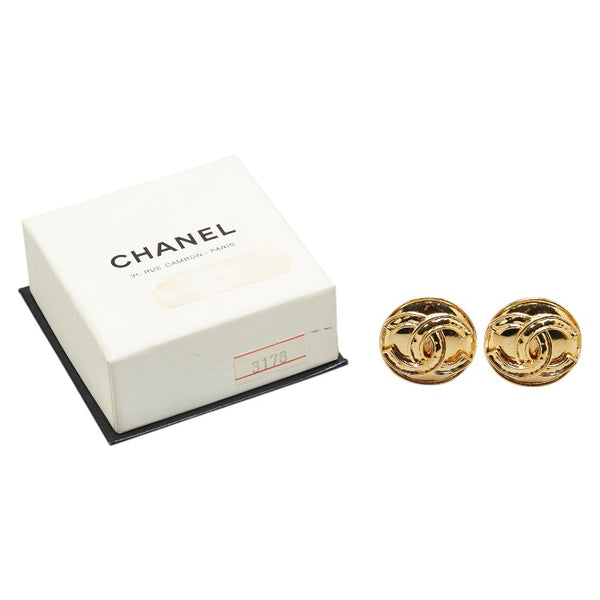 シャネル ココマーク ラウンド イヤリング ゴールド メッキ レディース CHANEL 【中古】