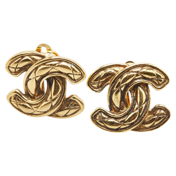 シャネル ココマーク マトラッセ イヤリング ゴールド メッキ レディース CHANEL 【中古】