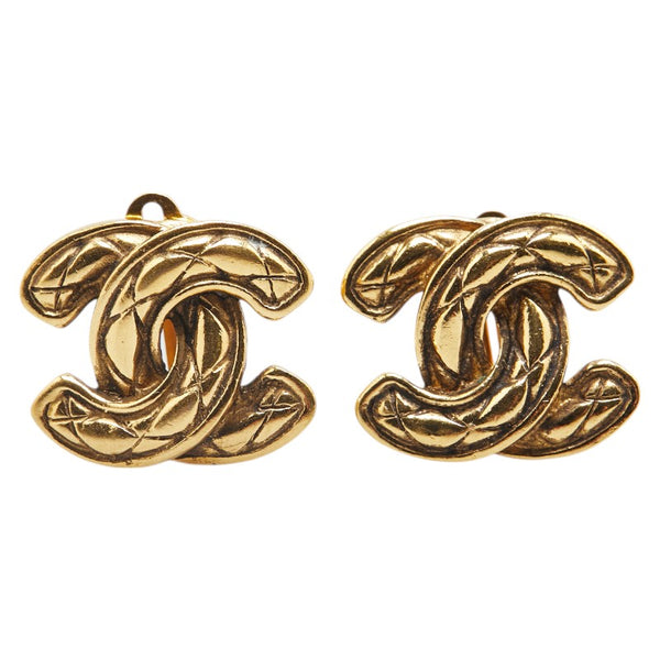 シャネル ココマーク マトラッセ イヤリング ゴールド メッキ レディース CHANEL 【中古】