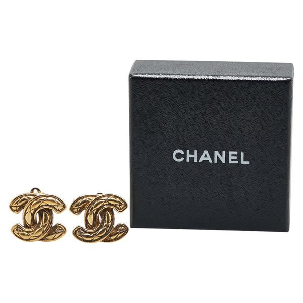 シャネル ココマーク マトラッセ イヤリング ゴールド メッキ レディース CHANEL 【中古】