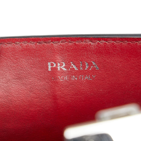 プラダ エレクトラ スタッズ チェーンウォレット ショルダーバッグ ブラック レッド レザー レディース PRADA 【中古】