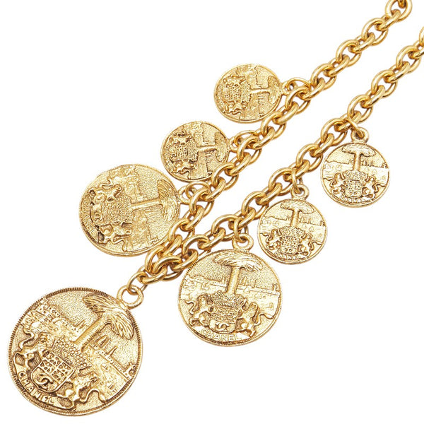 シャネル ココマーク メダリオン ネックレス ゴールド メッキ レディース CHANEL 【中古】
