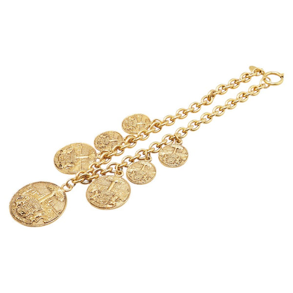 シャネル ココマーク メダリオン ネックレス ゴールド メッキ レディース CHANEL 【中古】