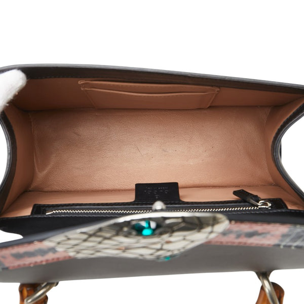 グッチ バンブー リリス コーラルスネーク ハンドバッグ ショルダーバッグ 2WAY 453751 ブラック マルチカラー レザー パイソン レディース GUCCI 【中古】