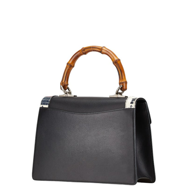 グッチ バンブー リリス コーラルスネーク ハンドバッグ ショルダーバッグ 2WAY 453751 ブラック マルチカラー レザー パイソン レディース GUCCI 【中古】