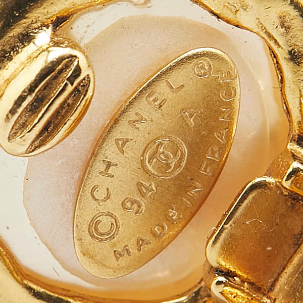 シャネル ヴィンテージ ココマーク スイング イヤリング ゴールド メッキ フェイクパール レディース CHANEL 【中古】