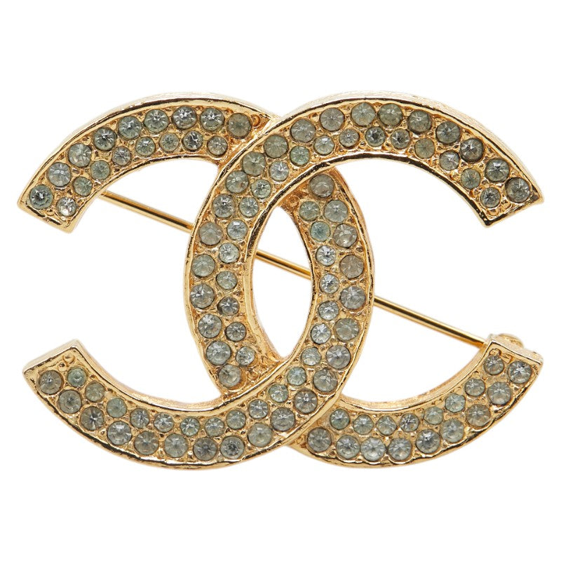 シャネル ココマーク ブローチ ゴールド メッキ ラインストーン レディース CHANEL 【中古】
