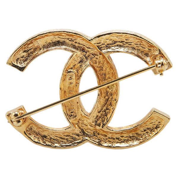 シャネル ココマーク ブローチ ゴールド メッキ ラインストーン レディース CHANEL 【中古】