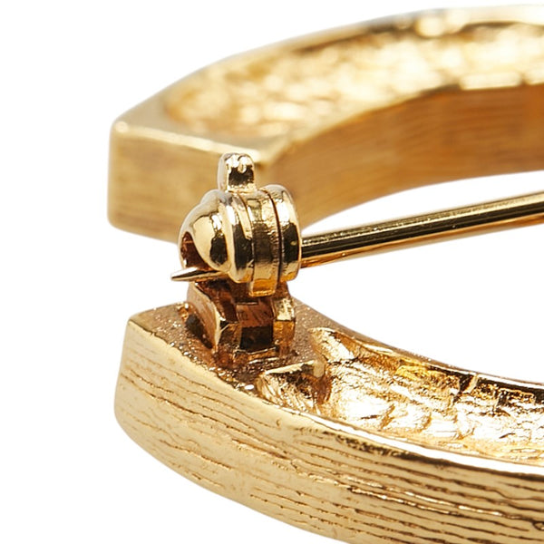 シャネル ココマーク ブローチ ゴールド メッキ ラインストーン レディース CHANEL 【中古】