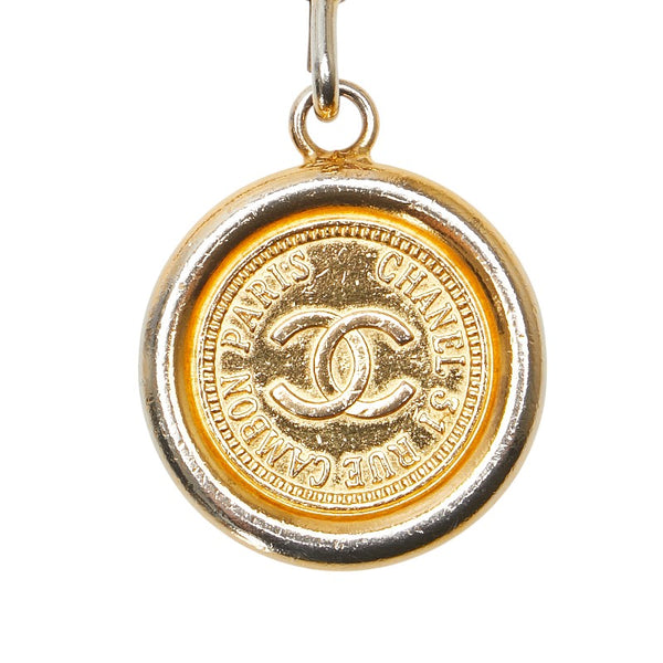 シャネル ココマーク メダリオンプレート チェーン ベルト ゴールド レッド メッキ レザー レディース CHANEL 【中古】