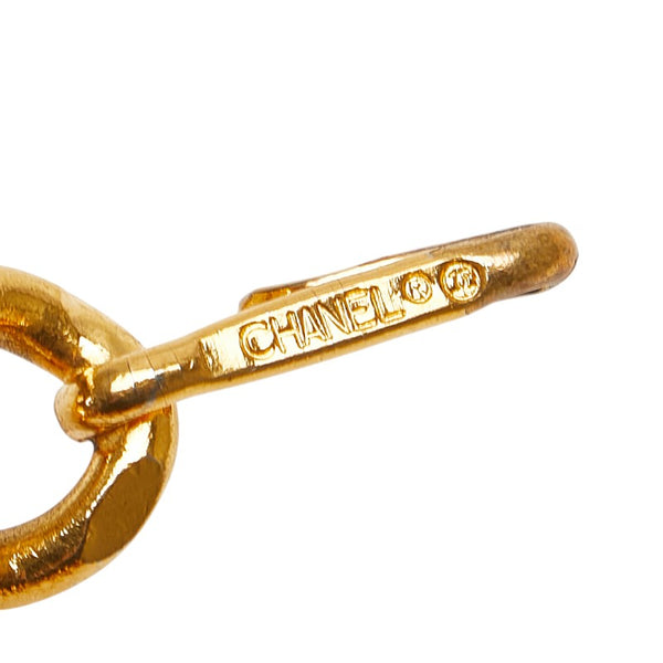 シャネル ココマーク メダリオンプレート チェーン ベルト ゴールド レッド メッキ レザー レディース CHANEL 【中古】