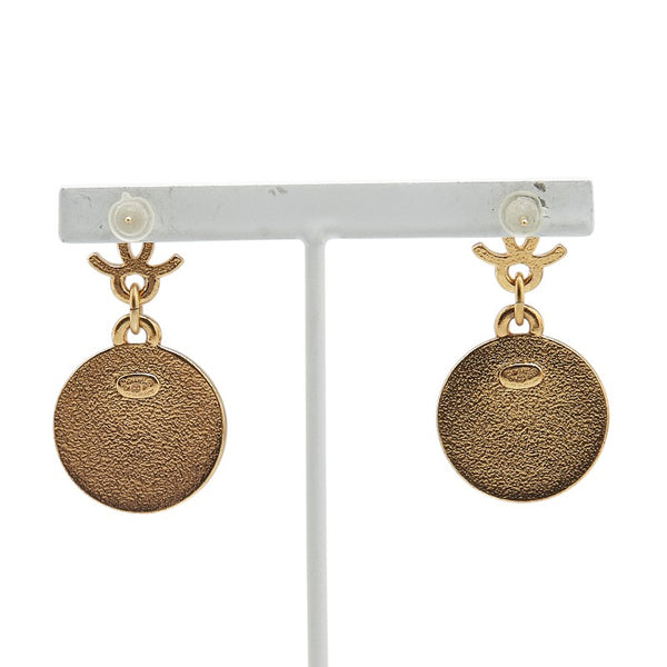 シャネル スイング ココマーク スター 星 スタッドピアス サーモンピンク ゴールド メッキ レディース CHANEL 【中古】