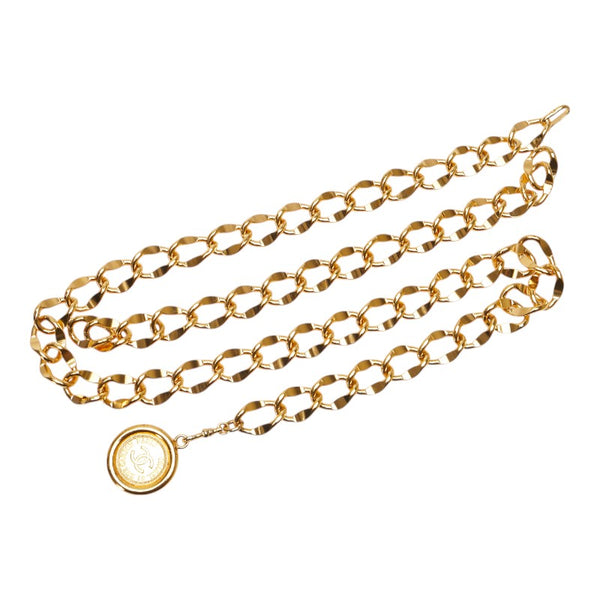 シャネル ココマーク メダリオン 31 カンボン チェーン ベルト ゴールド メッキ レディース CHANEL 【中古】