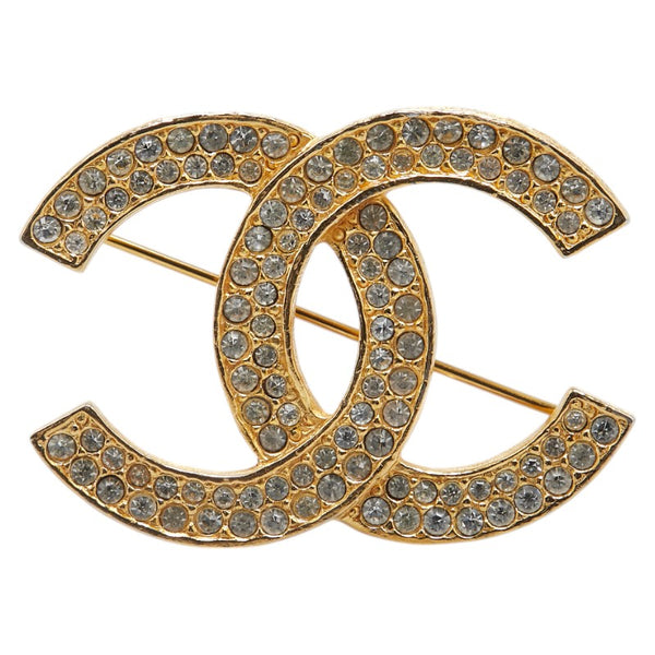 シャネル ココマーク ラインストーン ブローチ ゴールド メッキ レディース CHANEL 【中古】