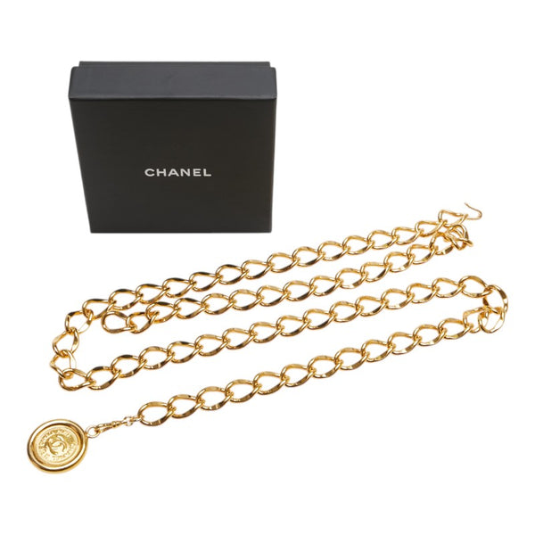 シャネル ココマーク 31 RUE CAMBONメダル モチーフ チェーン ベルト ゴールド メッキ レディース CHANEL 【中古】