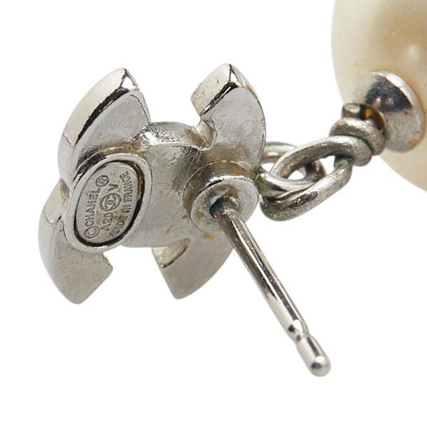 シャネル ココマーク ラインストーン スイング ピアス シルバー メタル フェイクパール レディース CHANEL 【中古】