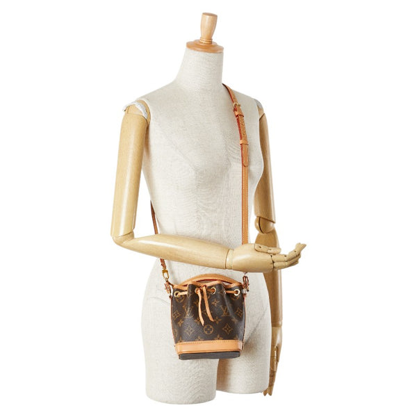 ルイ ヴィトン モノグラム ナノ ノエ ハンドバッグ ショルダーバッグ 2WAY M81266 ブラウン PVC レザー レディース LOUIS VUITTON 【中古】