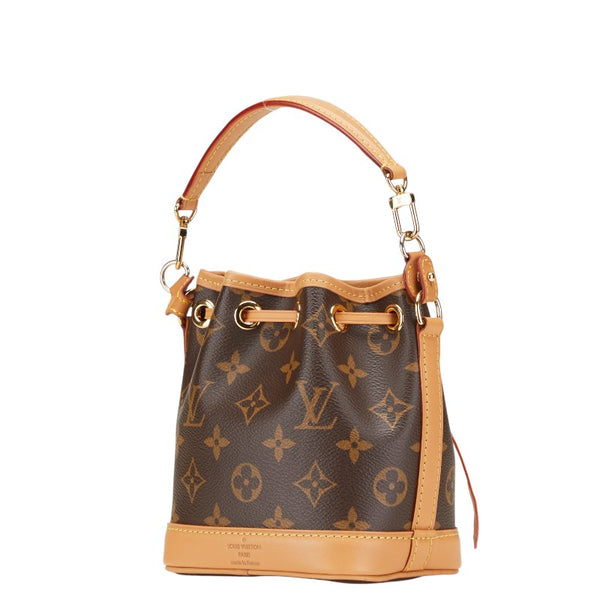 ルイ ヴィトン モノグラム ナノ ノエ ハンドバッグ ショルダーバッグ 2WAY M81266 ブラウン PVC レザー レディース LOUIS VUITTON 【中古】