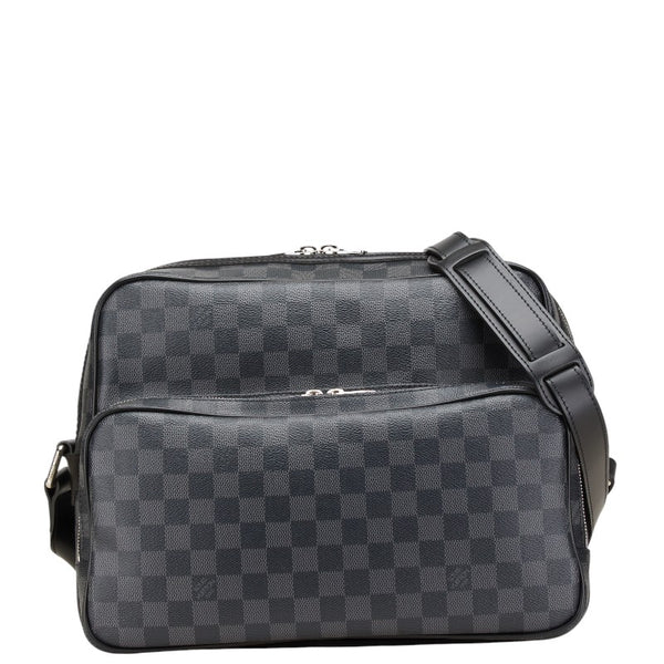 ルイ ヴィトン ダミエ グラフィット イオ ショルダーバッグ N45252 グレー ブラック PVC レザー メンズ LOUIS VUITTON 【中古】