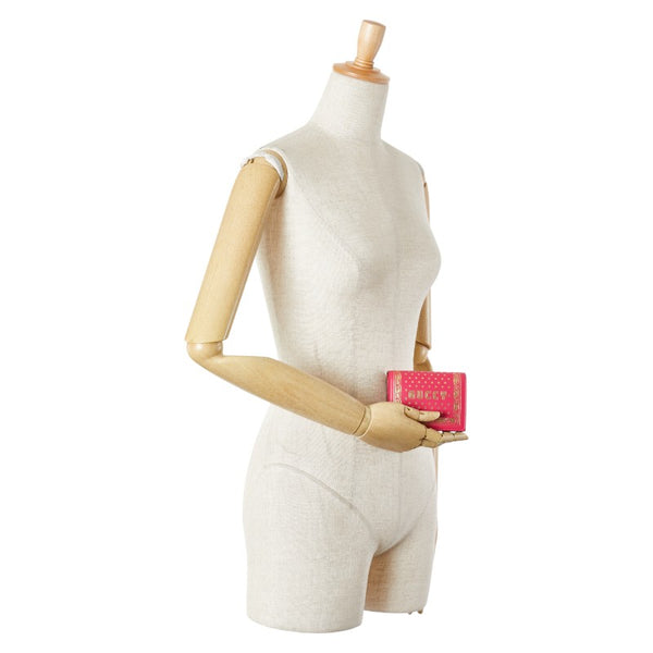 グッチ × SEGA GUCCY プリント 二つ折り財布 524965 ピンク ゴールド レザー レディース GUCCI 【中古】