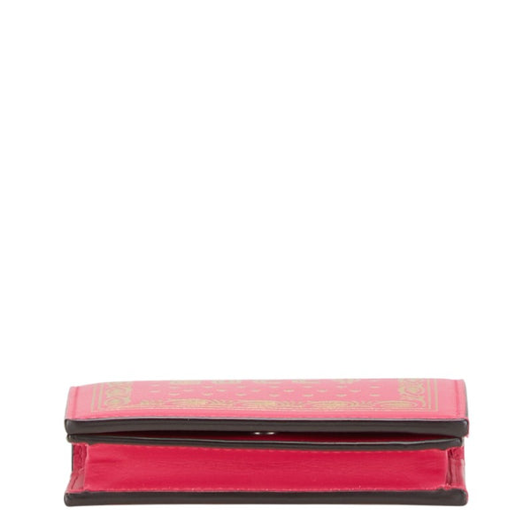 グッチ × SEGA GUCCY プリント 二つ折り財布 524965 ピンク ゴールド レザー レディース GUCCI 【中古】