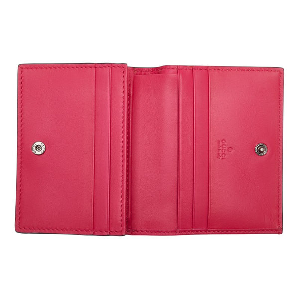 グッチ × SEGA GUCCY プリント 二つ折り財布 524965 ピンク ゴールド レザー レディース GUCCI 【中古】