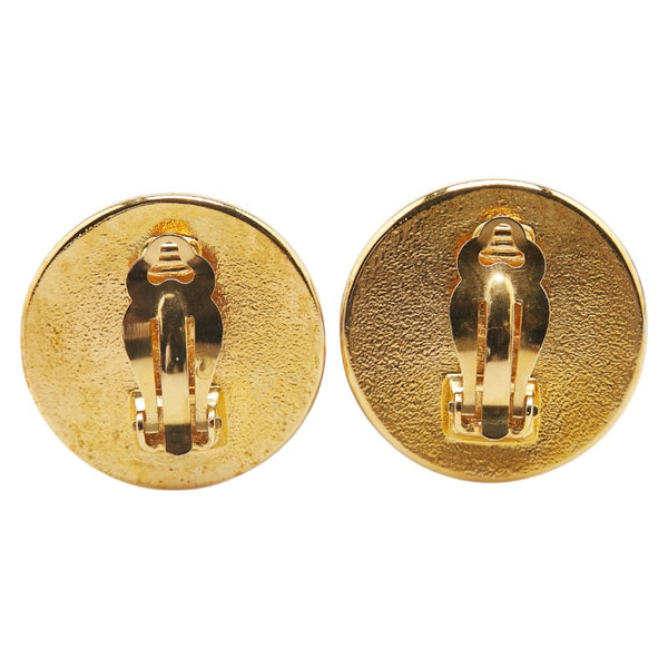 シャネル ココマーク ラウンド イヤリング ゴールド ブラック メッキ プラスチック レディース CHANEL 【中古】