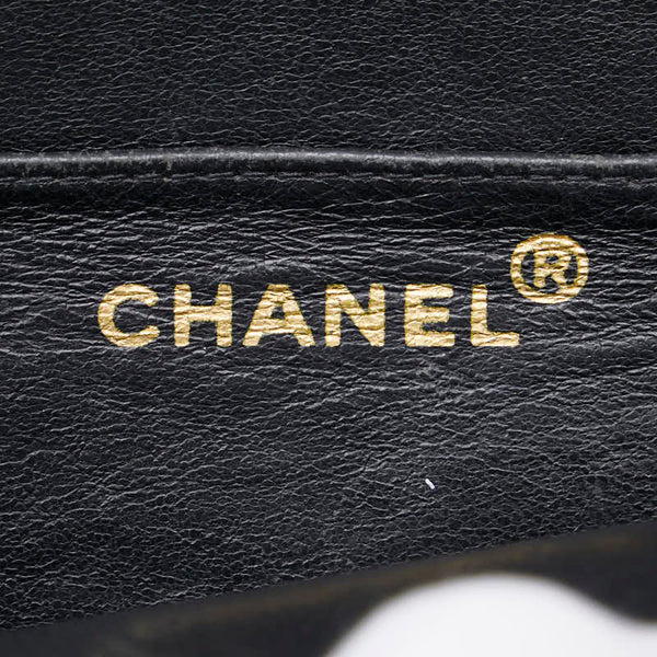 シャネル ココマーク バイアスステッチ チェーン ショルダーバッグ ブラック キャビアスキン レディース CHANEL 【中古】