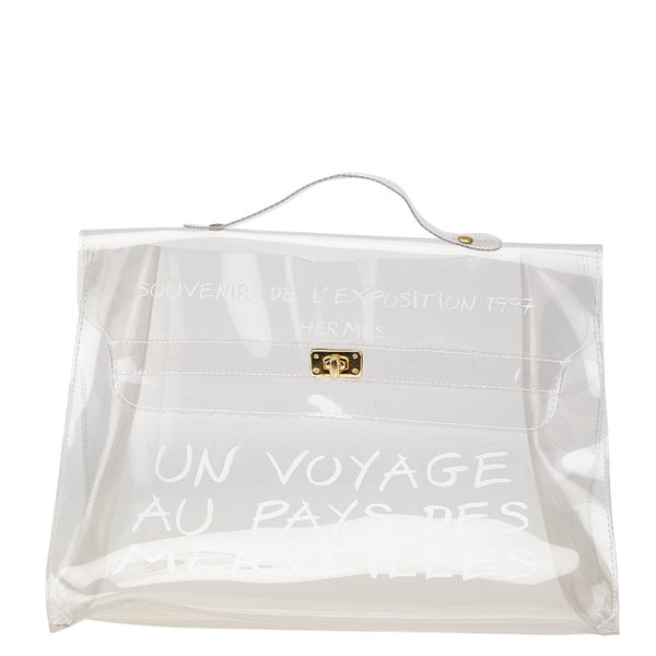 エルメス ビニールケリー 不思議の国 エルメスへの旅展 ハンドバッグ トートバッグ クリア ビニール レディース HERMES 【中古】