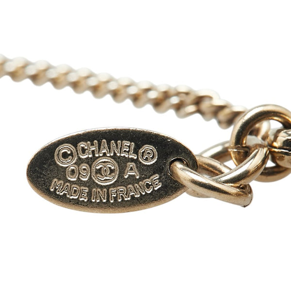 シャネル ココマーク ネックレス シャンパンゴールド メッキ フェイクパール レディース CHANEL 【中古】