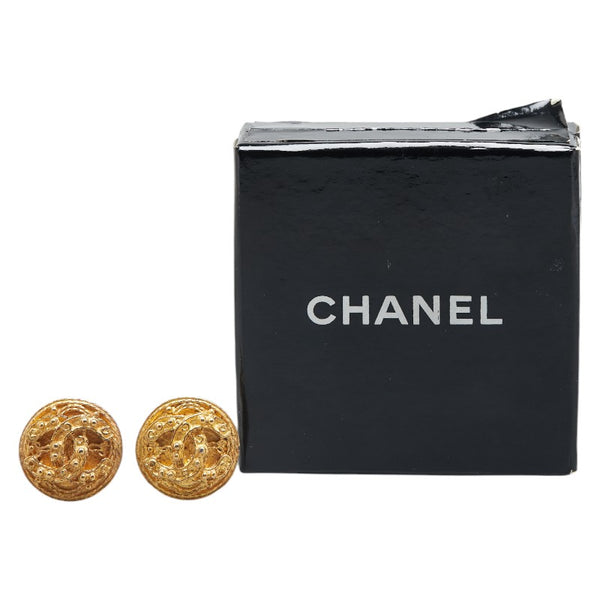 シャネル ヴィンテージ ココマーク ラウンド イヤリング ゴールド メッキ レディース CHANEL 【中古】