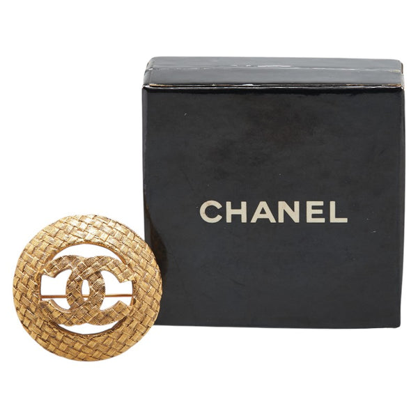 シャネル ヴィンテージ ココマーク ラウンド ブローチ ゴールド メッキ レディース CHANEL 【中古】