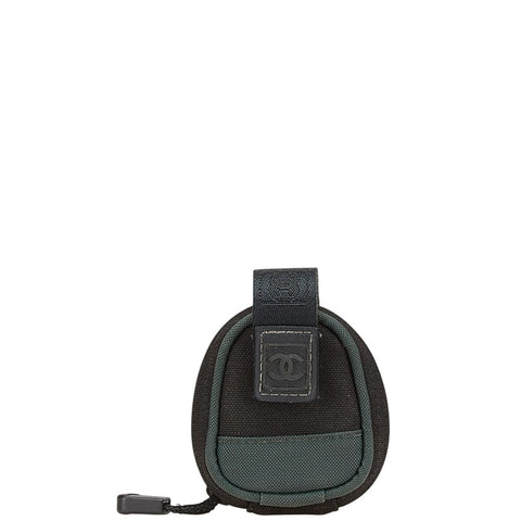 シャネル スポーツライン ココマーク ポーチ ブラック カーキ キャンバス レディース CHANEL 【中古】