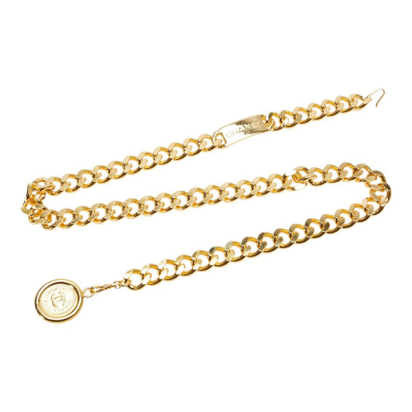 シャネル ヴィンテージ ココマーク 31 RUE CAMBON PARIS チェーン ベルト ゴールド メッキ レディース CHANEL 【中古】