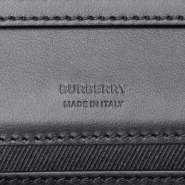 バーバリー ローラクラッチ TBロゴ チェーン ショルダーバッグ ブラック レザー レディース BURBERRY 【中古】
