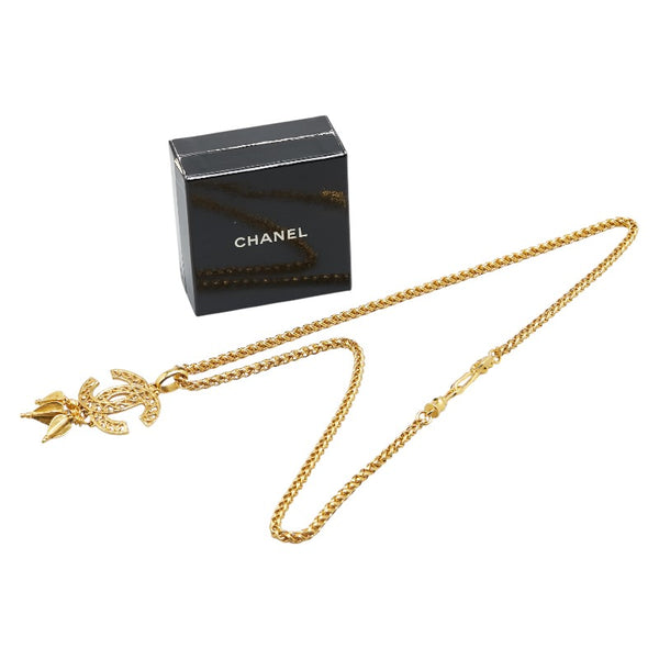 シャネル ヴィンテージ ココマーク スイング ロングネックレス メッキ レディース CHANEL 【中古】