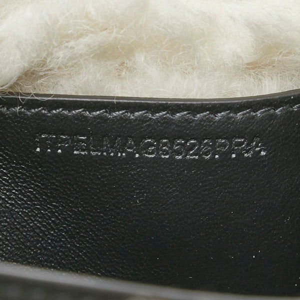 バーバリー ローラ TB ホースフェリープリント チェーン ショルダーバッグ ブラック ホワイト レザー ボア レディース BURBERRY 【中古】