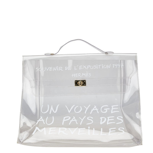 エルメス ビニールケリー 不思議の国 エルメスへの旅展 ハンドバッグ トートバッグ クリア ビニール レディース HERMES 【中古】