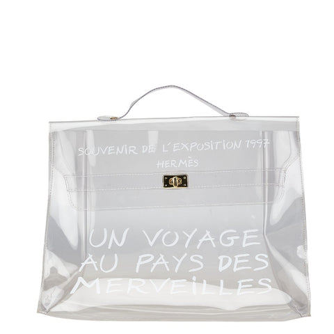 エルメス ビニールケリー 不思議の国 エルメスへの旅展 ハンドバッグ トートバッグ クリア ビニール レディース HERMES 【中古】