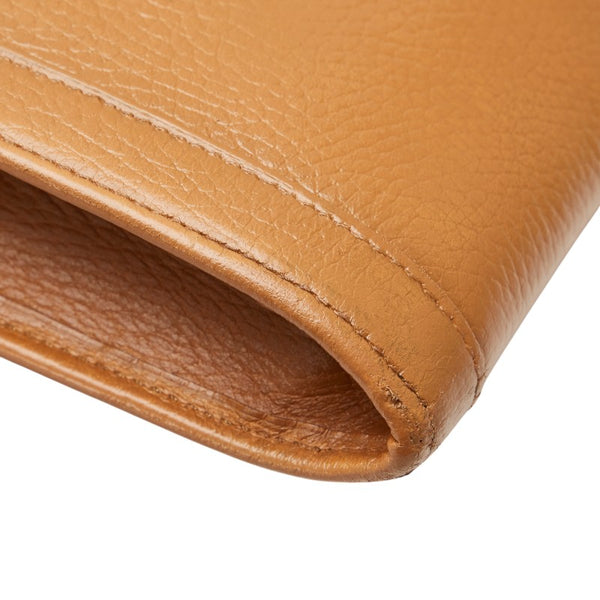 エルメス ジジェGM セカンドバッグ クラッチバッグ ブラウン レザー レディース HERMES 【中古】