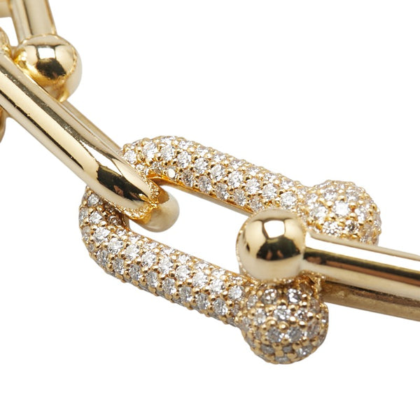 ティファニー ハードウェア エクストララージ リンク ダイヤ ブレスレット K18YG イエローゴールド メンズ TIFFANY&Co. 【中古】