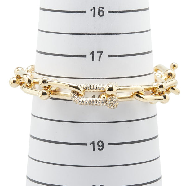 ティファニー ハードウェア エクストララージ リンク ダイヤ ブレスレット K18YG イエローゴールド メンズ TIFFANY&Co. 【中古】