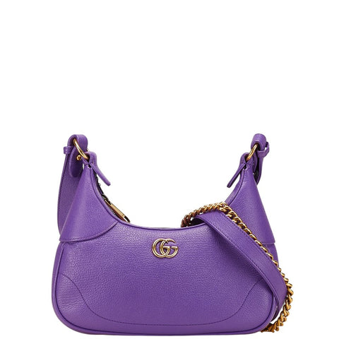 グッチ アフロディーテ スモール ショルダーバッグ 731817 パープル レザー レディース GUCCI 【中古】
