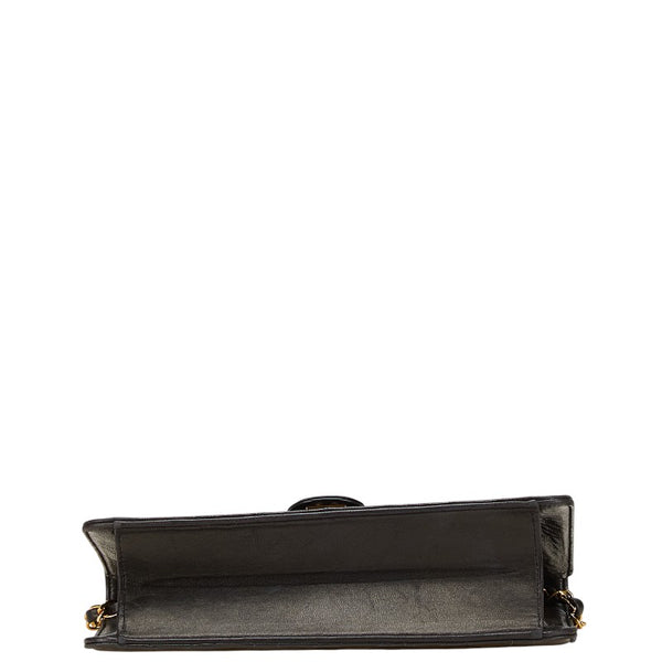 シャネル マトラッセ ココマーク プッシュロック チェーン ショルダーバッグ ブラック ラムスキン レディース CHANEL 【中古】