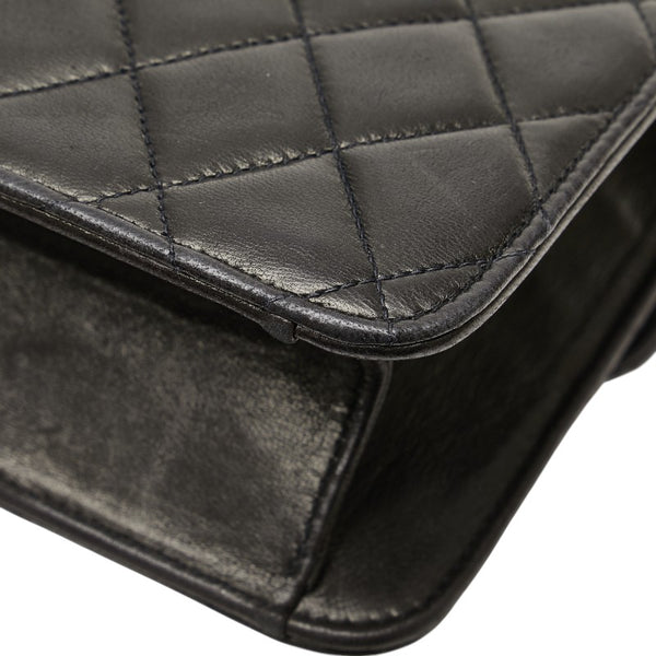 シャネル マトラッセ ココマーク プッシュロック チェーン ショルダーバッグ ブラック ラムスキン レディース CHANEL 【中古】