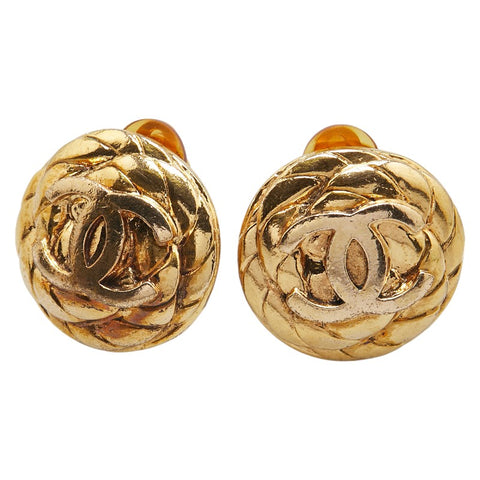 シャネル ココマーク ラウンド イヤリング ゴールド メッキ レディース CHANEL 【中古】