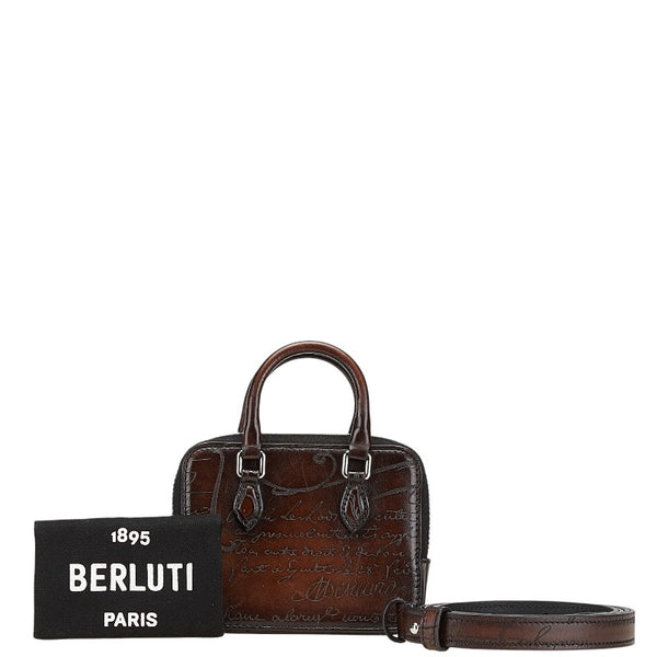 ベルルッティ アンジュール ナノ スクリット ウエストバッグ ボディバッグ ブラウン レザー レディース Berluti 【中古】
