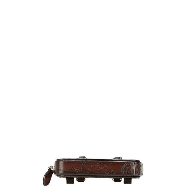 ベルルッティ アンジュール ナノ スクリット ウエストバッグ ボディバッグ ブラウン レザー レディース Berluti 【中古】
