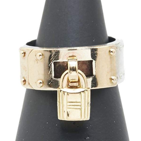 エルメス ケリーリング リング 指輪 #52 シルバー ゴールド SV925 シルバー K18YG イエローゴールド コンビ レディース HERMES 【中古】